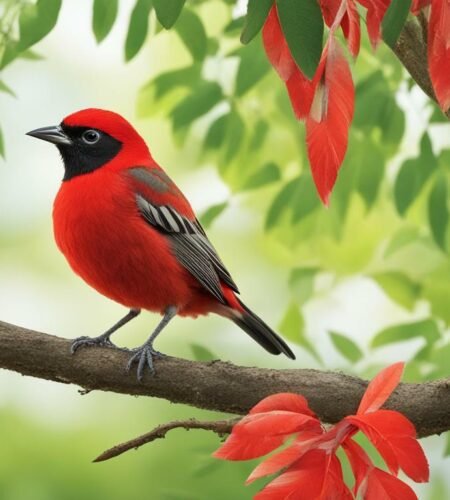 red-headed small bird