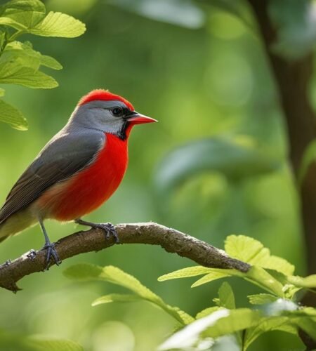 small bird with a red beak