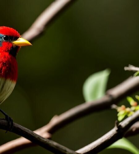 Red beak small bird