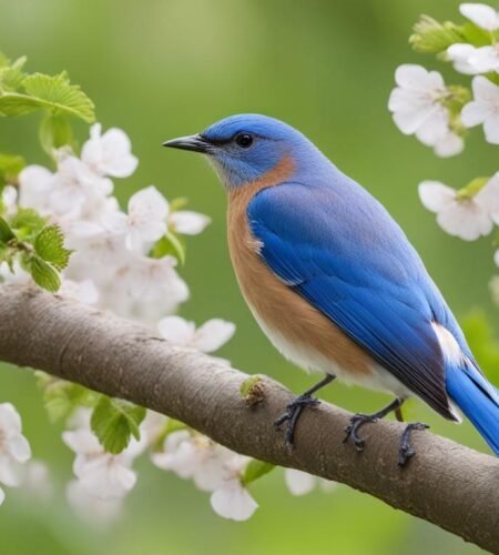 blue bird with brown chest