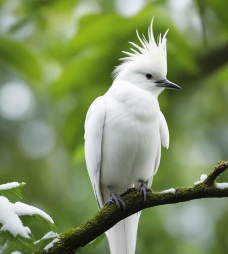 white bird with mohawk